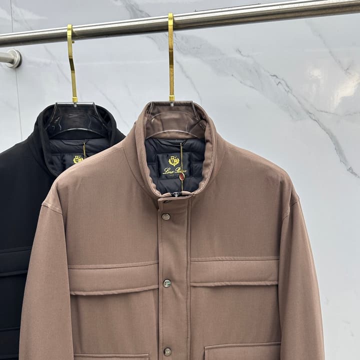 Loro Piana Stand Collar Down Jacket – 2025 Collection in Classic Black