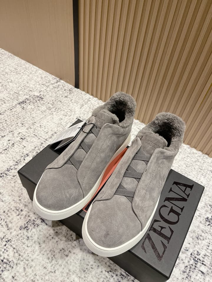 Zegna Triple Stitch Low-Top Casual Shoes – 2025SS in Black Leather