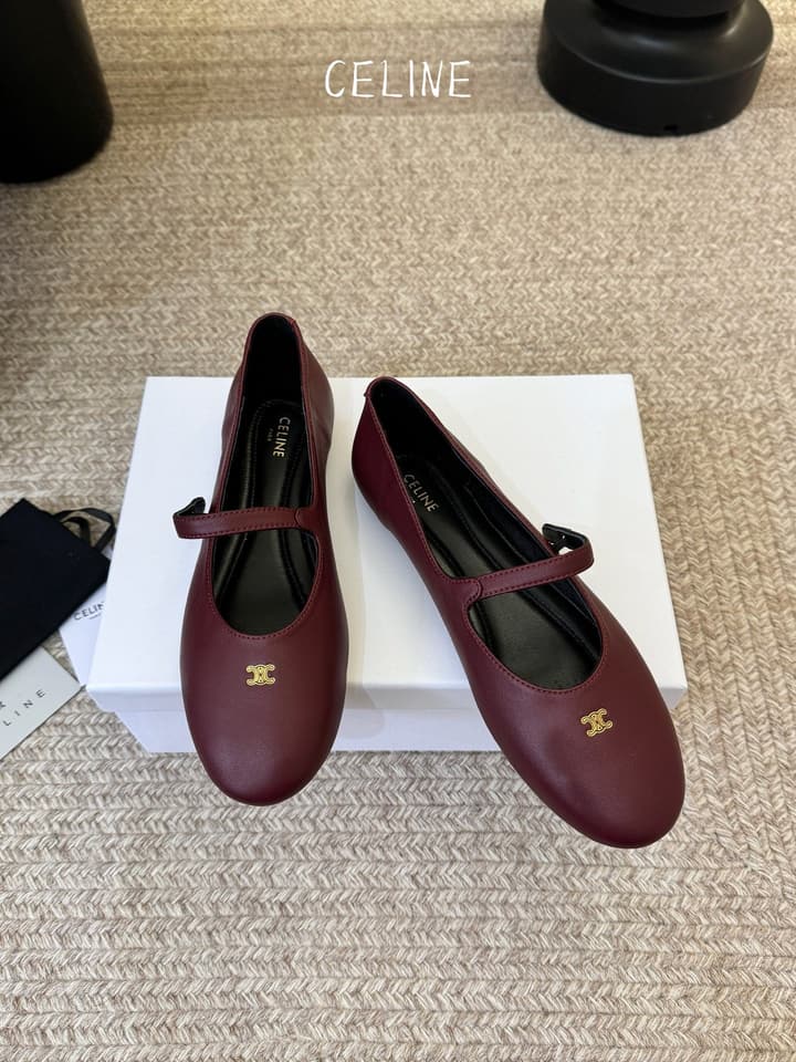 Celine Mary Jane Flat Loafers in Black