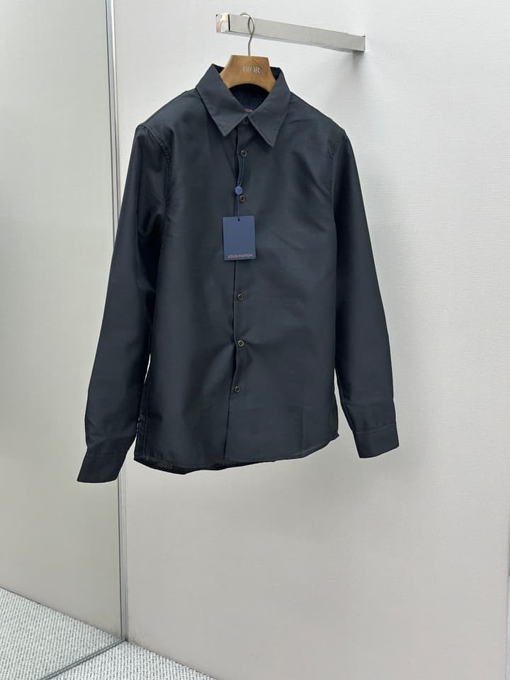 Louis Vuitton Jacquard Long Sleeve Shirt – 25SS in Dark Gray Jacquard