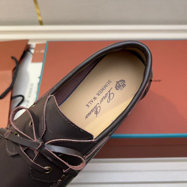 Loro Piana Moccasin Shoes – 2025 Collection in Navy Blue Leather
