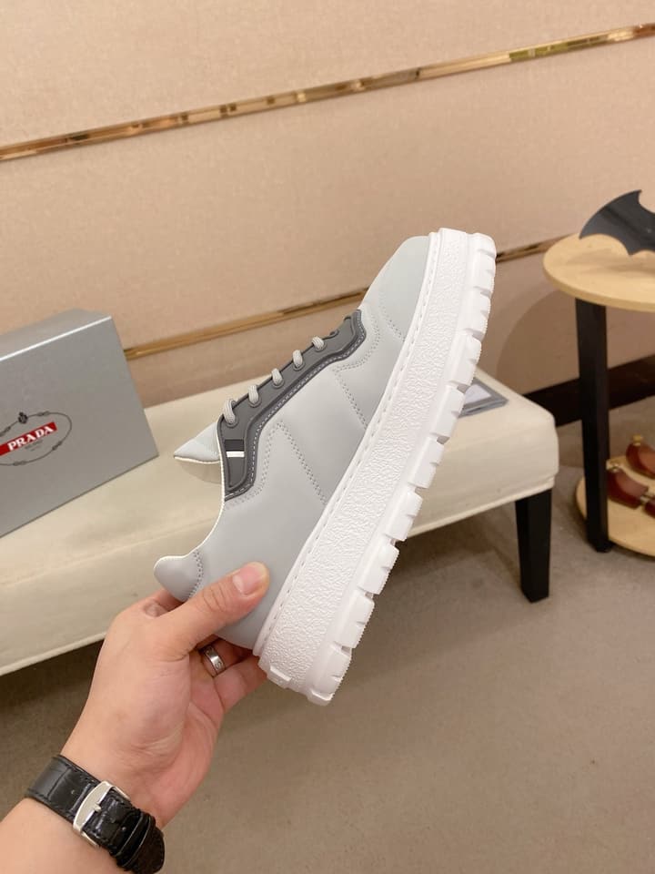 Prada Men's Waterproof Air Cushion Sneakers in Dark Grey