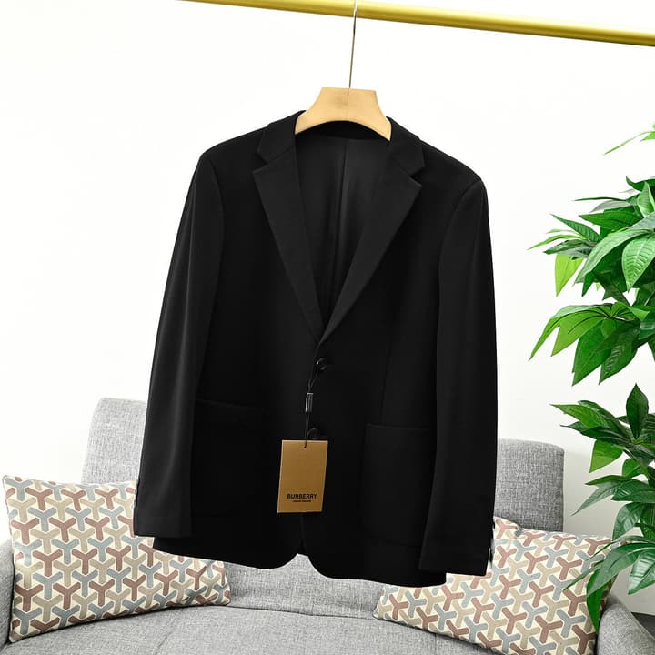 Burberry Slim Fit Casual Blazer – 25S Collection in Classic Black