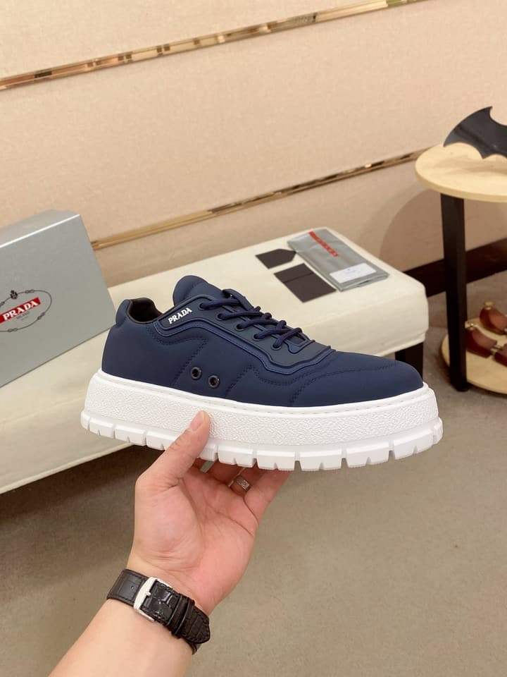 Prada Men's Waterproof Air Cushion Sneakers in Dark Grey