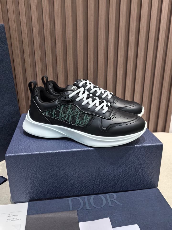 Dior Men's Leather Sneakers – New Collection in All Black