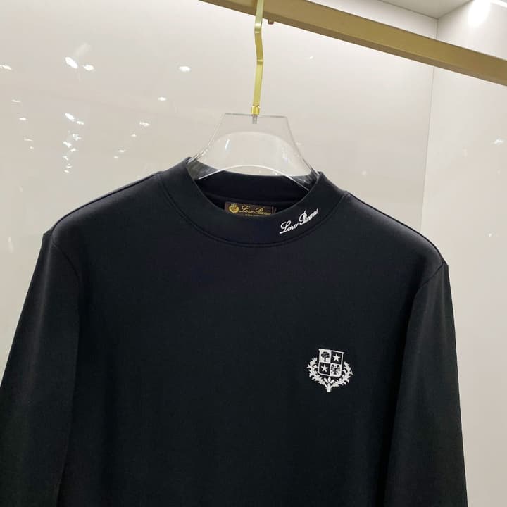 Loro Piana Fashion Casual Long Sleeve T-Shirt – Early Autumn New Counter Style in Classic Black