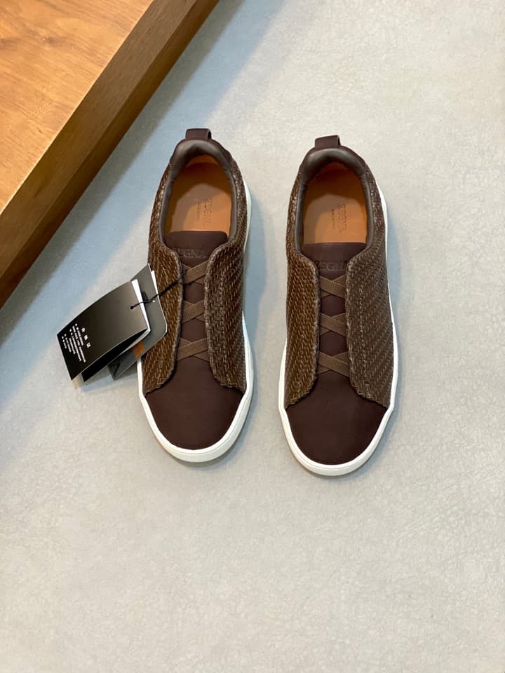 Ermenegildo Zegna Triple Stitch Sneakers in Black