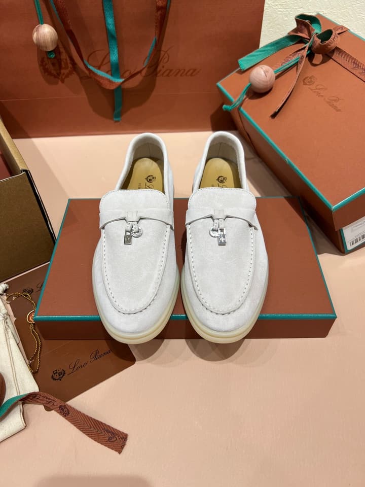Loro Piana My Charms Classic Loafers in Nude