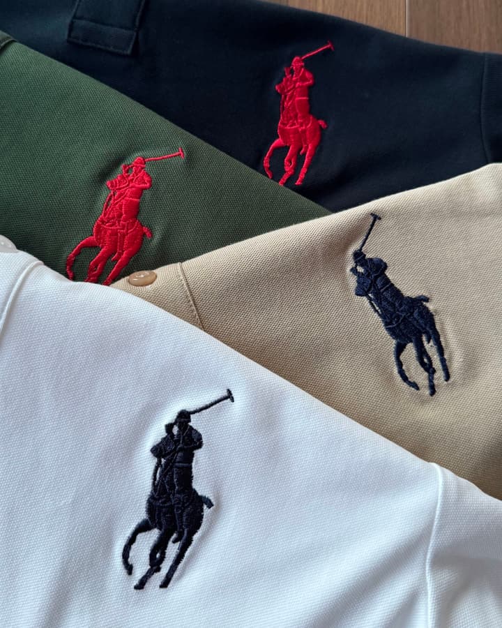 Ralph Lauren Large Logo Cotton Polo Shirt in Army Green
