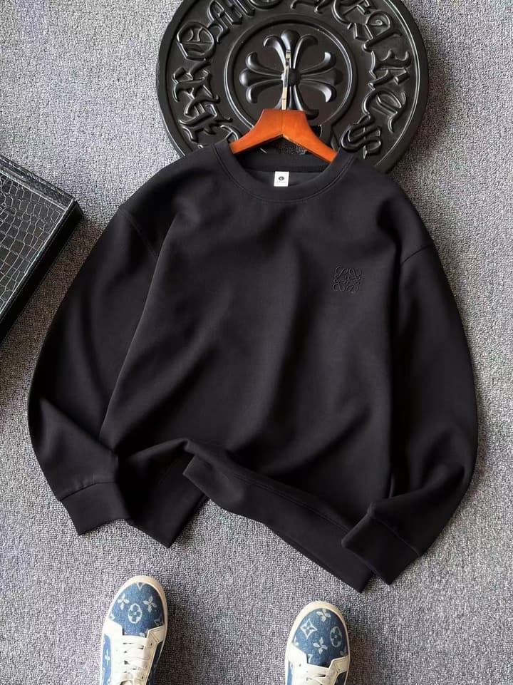 Loewe Air Cotton Round Neck Sweatshirt in Cement Grey