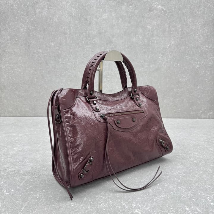 Balenciaga Le City Medium Shoulder Bag – Autumn/Winter Collection in Burgundy