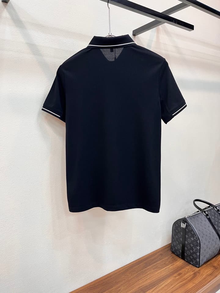 Dior Embroidered Logo Piqué Cotton Polo Shirt – 2026 Spring/Summer Collection in Classic Black