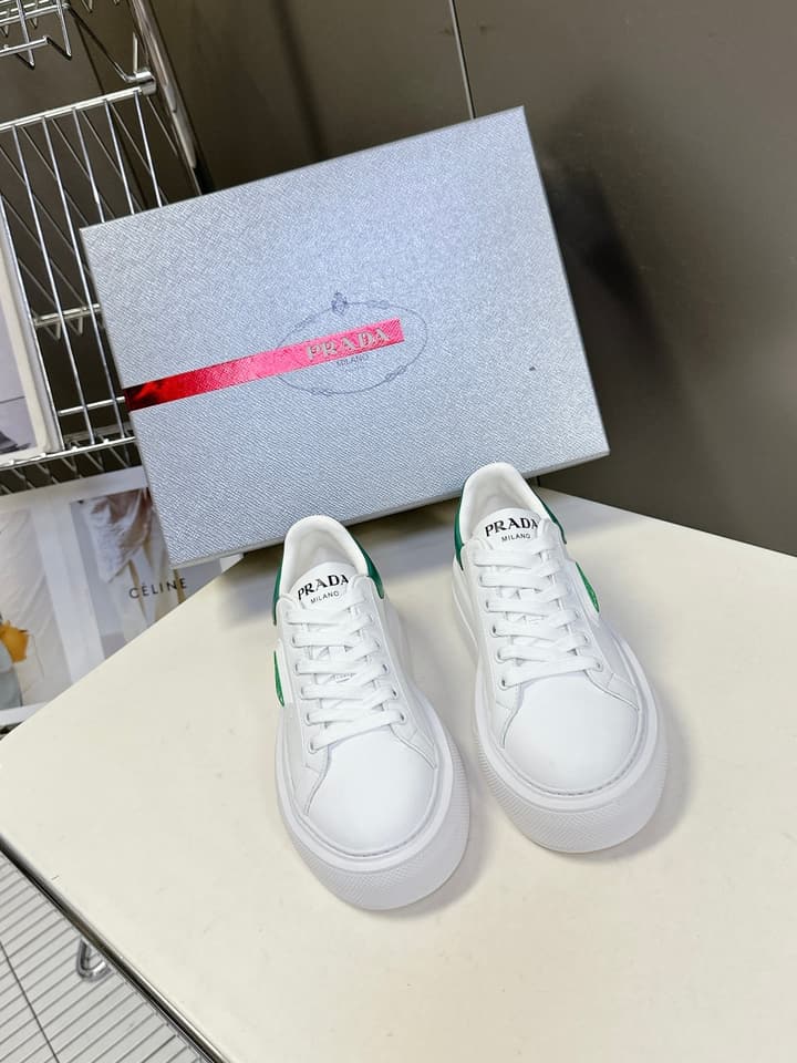 Prada Retro Platform Sneakers in White Sneaker 1