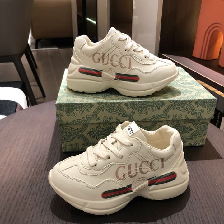 Gucci Children's Dad Sneakers – Kids Collection in Cream With Cartoon Graphic
