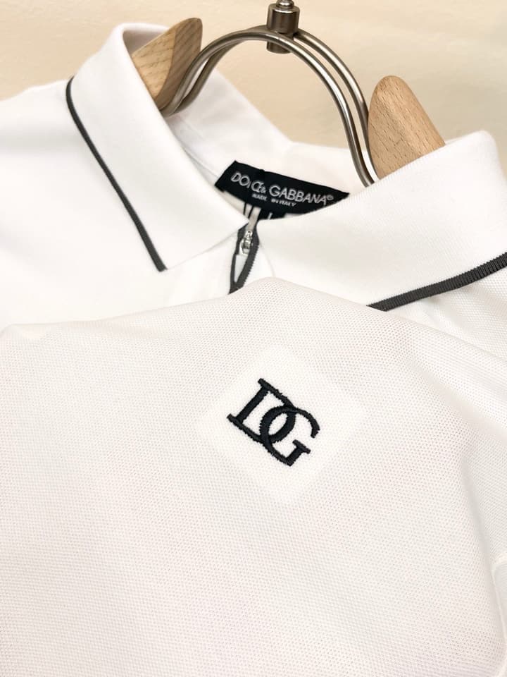 Dolce & Gabbana Embroidered Logo Pique Polo Shirt – 2026 Spring/Summer Collection in Classic Black