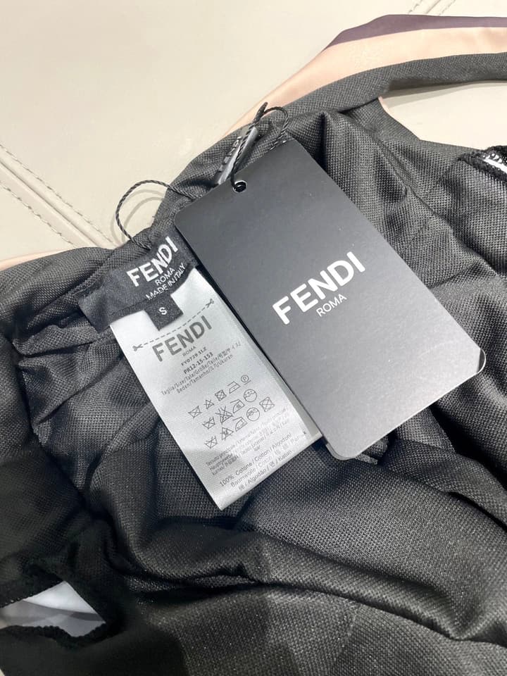Fendi Versatile Backless One-Piece Swimsuit in Black Halter Plunge