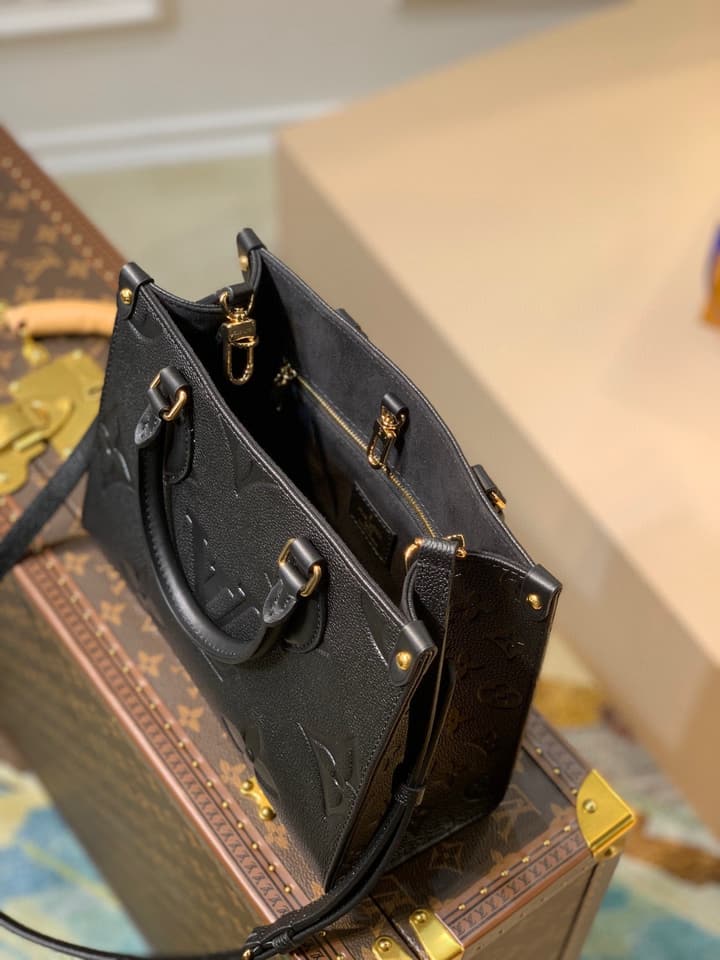 Louis Vuitton Onthego Small Tote Bag in Black Monogram Empreinte