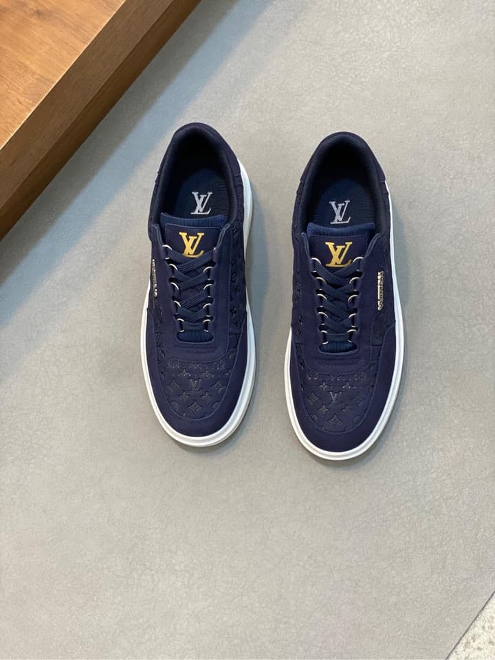 Louis Vuitton Embossed Calfskin Sneakers in Black