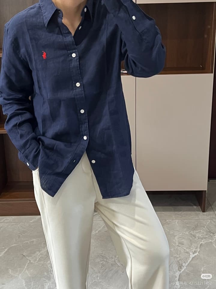 Ralph Lauren Pony Logo Linen Shirt – Spring/Summer Collection in Black