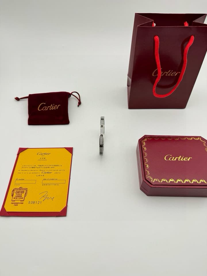 Cartier LOVE Pave Bracelet in Rose Gold Tone Bracelet