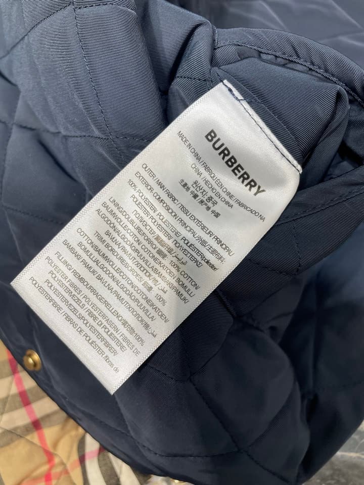 Burberry Quilted Long-Sleeve Jacket – 25FW in Charcoal Grey