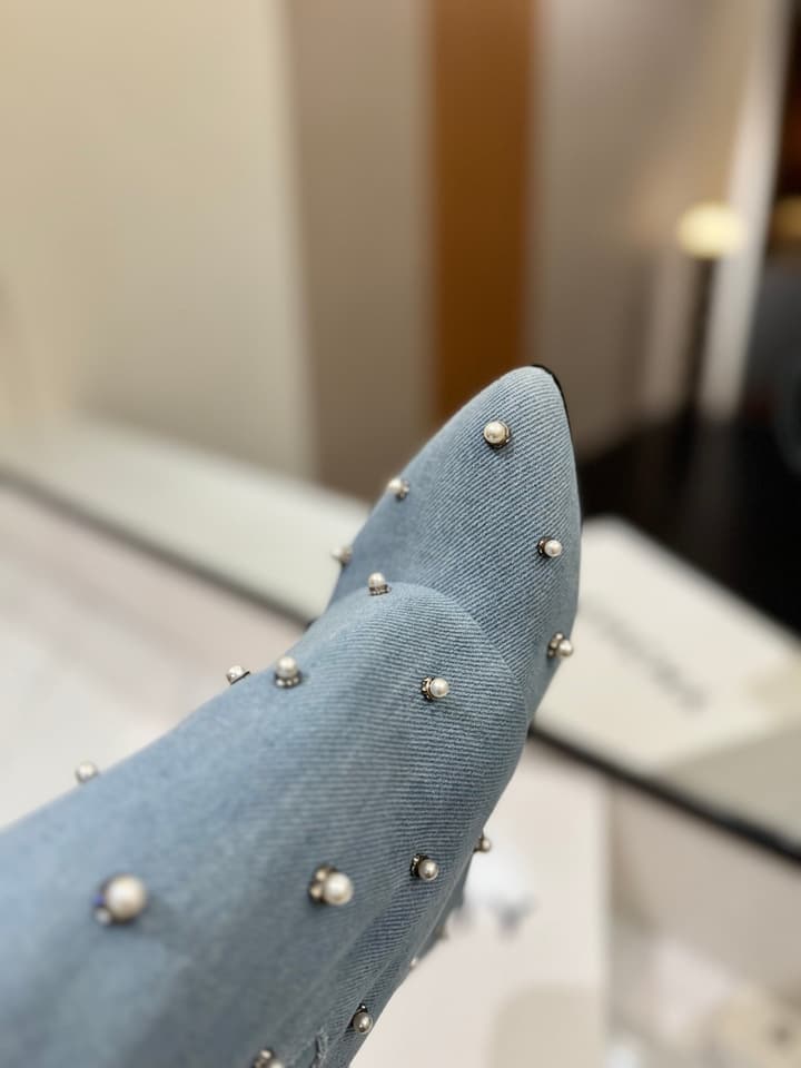 Givenchy Washed Denim Lock Knee-High Boots – 2024 SS in Soft Light Blue Denim