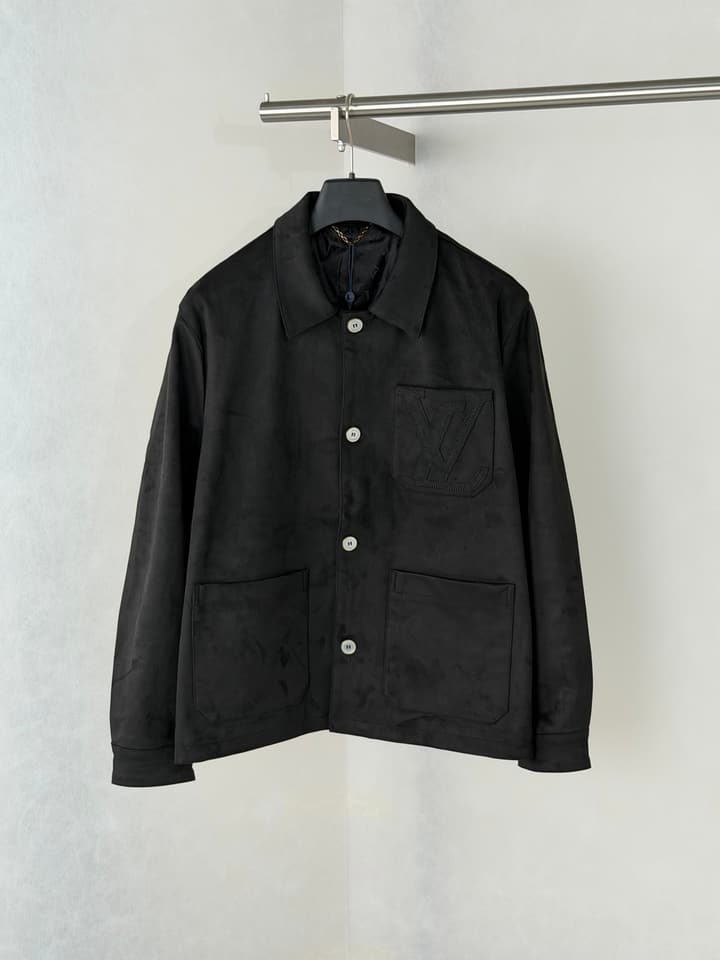 Louis Vuitton 3D V Embroidered Suede Workwear Jacket