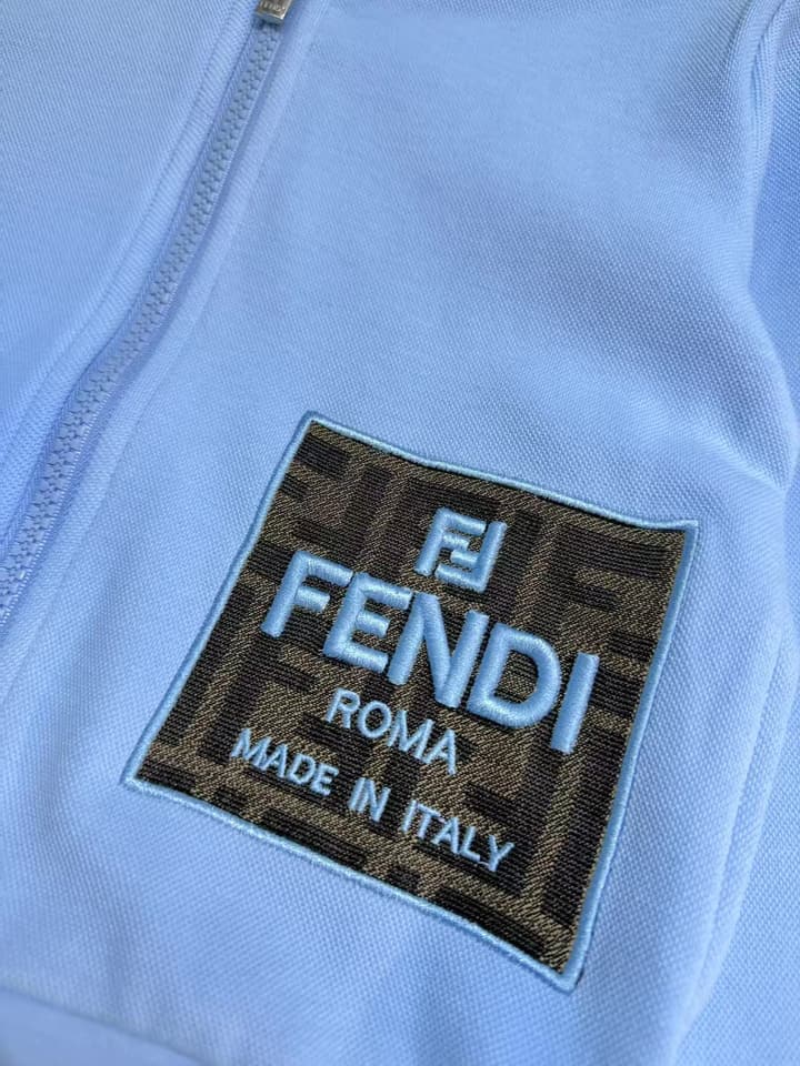 Fendi Kids Logo Embroidered Sweatshirt Set – 2025SS in Light Blue Set