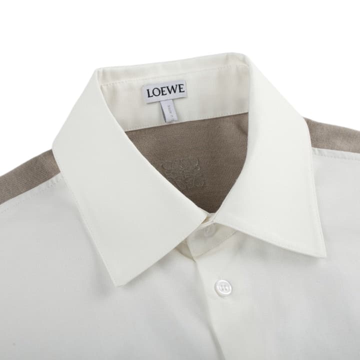 Loewe Knit Patchwork Long-Sleeve Shirt in Blue