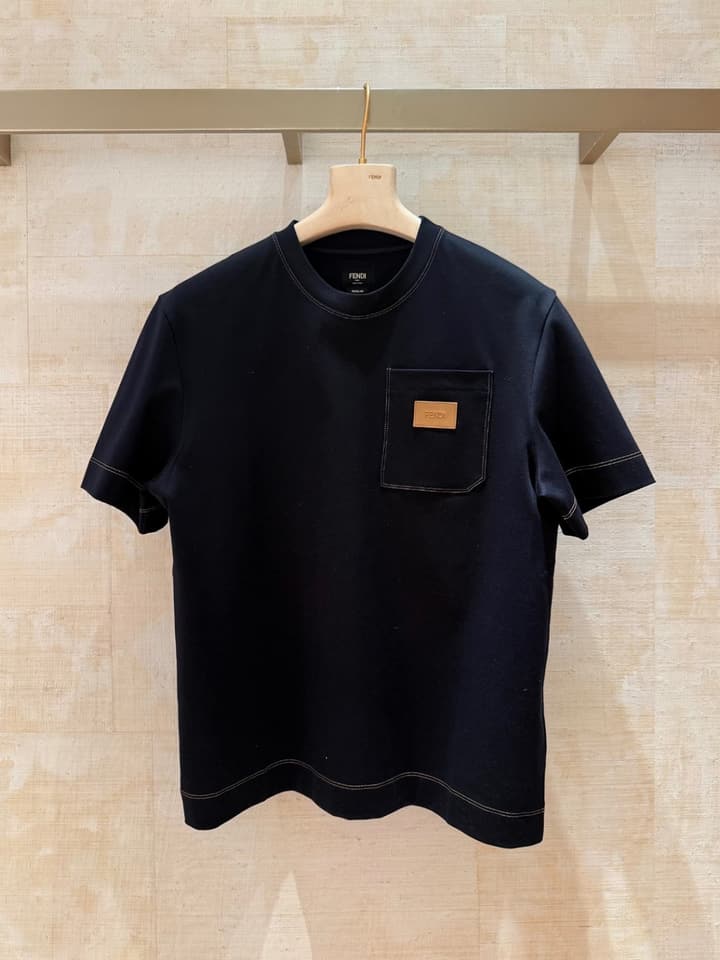 Fendi Leather Patch Logo Cotton T-Shirt – 26SS