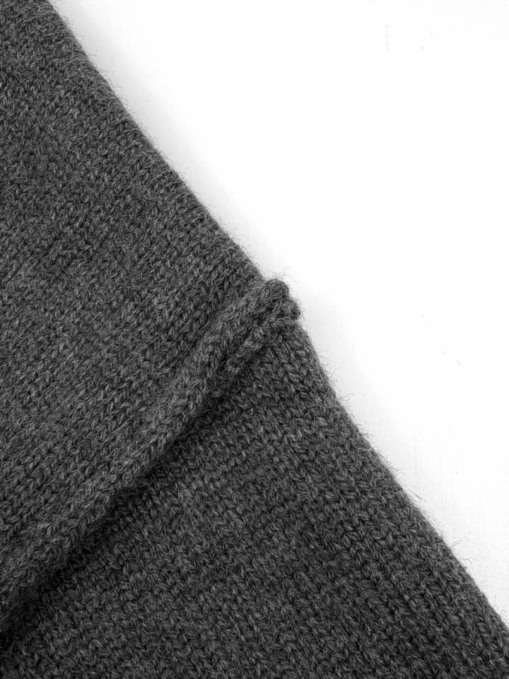 Ami Paris Heart Jacquard Merino Cardigan in Graphite Gray With Red Heart Logo
