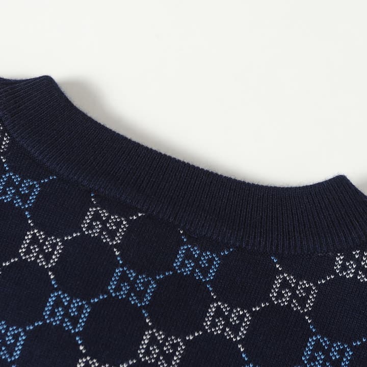 Gucci GG Double-Sided Wool Cardigan – 2025FW in Navy Blue Gg Monogram Sweater