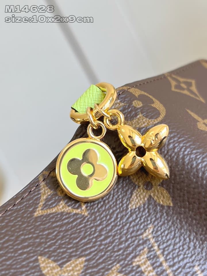 Louis Vuitton Charms Pocket Wallet in Monogram With Gold Disc Charm