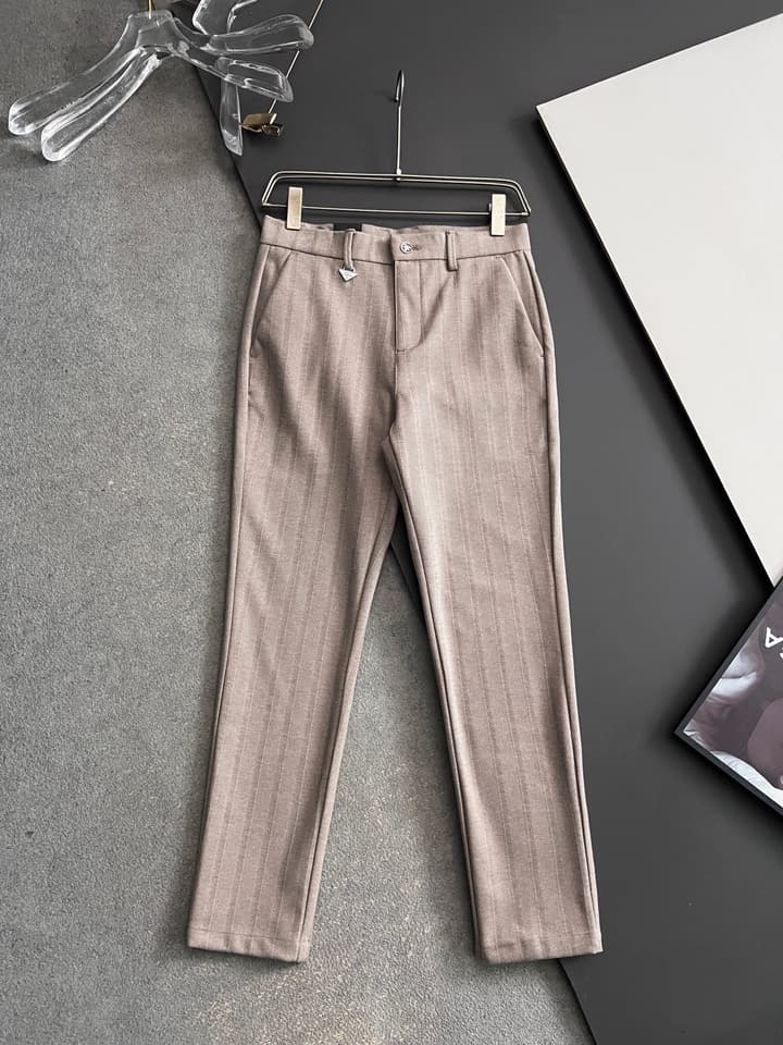 Prada Men's Cashmere Casual Trousers – 2025 Collection in Charcoal Gray