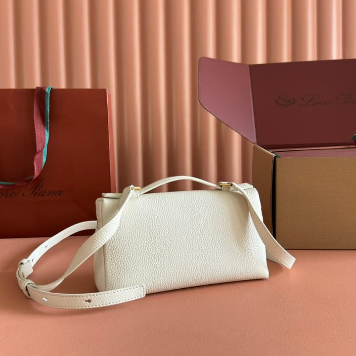 Loro Piana Extra Pocket L19 Crossbody Bag in Cream Gold Hardware