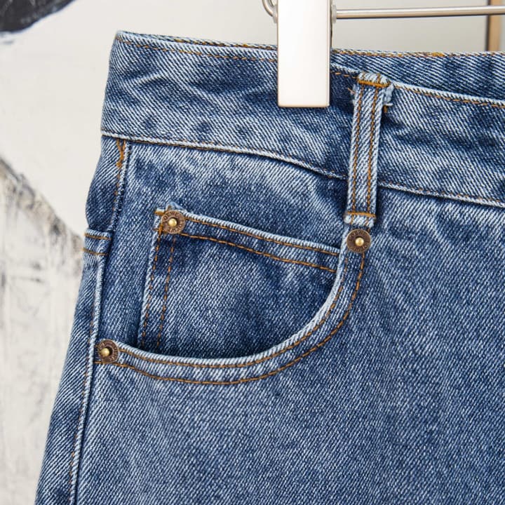 Loewe Anagram Embroidered Distressed Denim Jeans