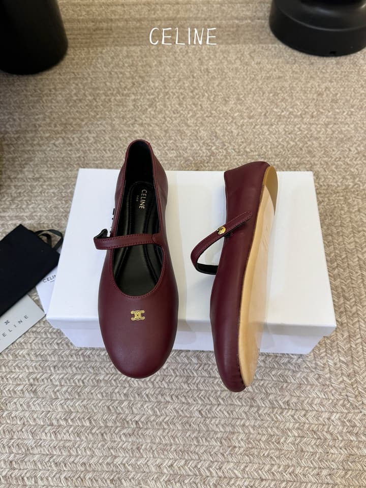 Celine Mary Jane Flat Loafers in Black