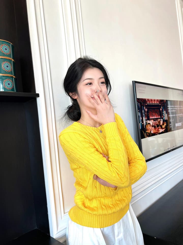 Ralph Lauren Polo Cable Knit Sweater in Bright Yellow