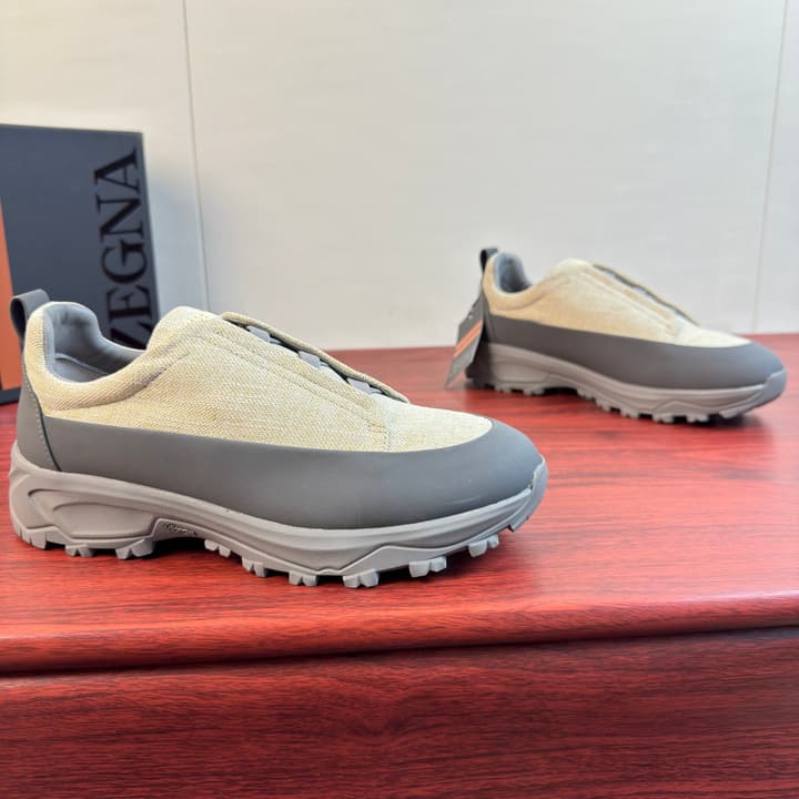 Zegna Triple Stitch Monte Canvas Sneakers