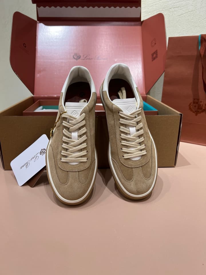 Loro Piana LP Tennis Walk Unisex Sneakers in Black Leather