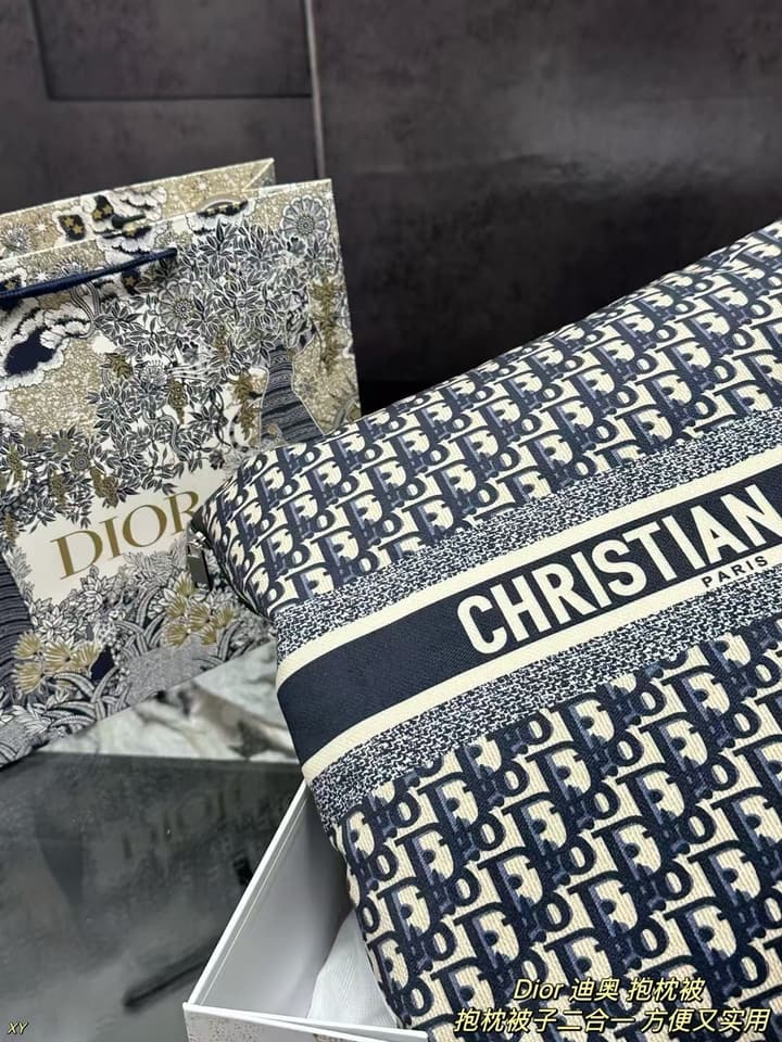 Dior Pillow Blanket Cushion in Black And White Oblique