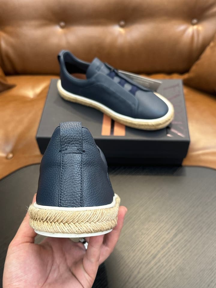 Ermenegildo Zegna Triple Stitch Low-Top Sneakers in Black Suede