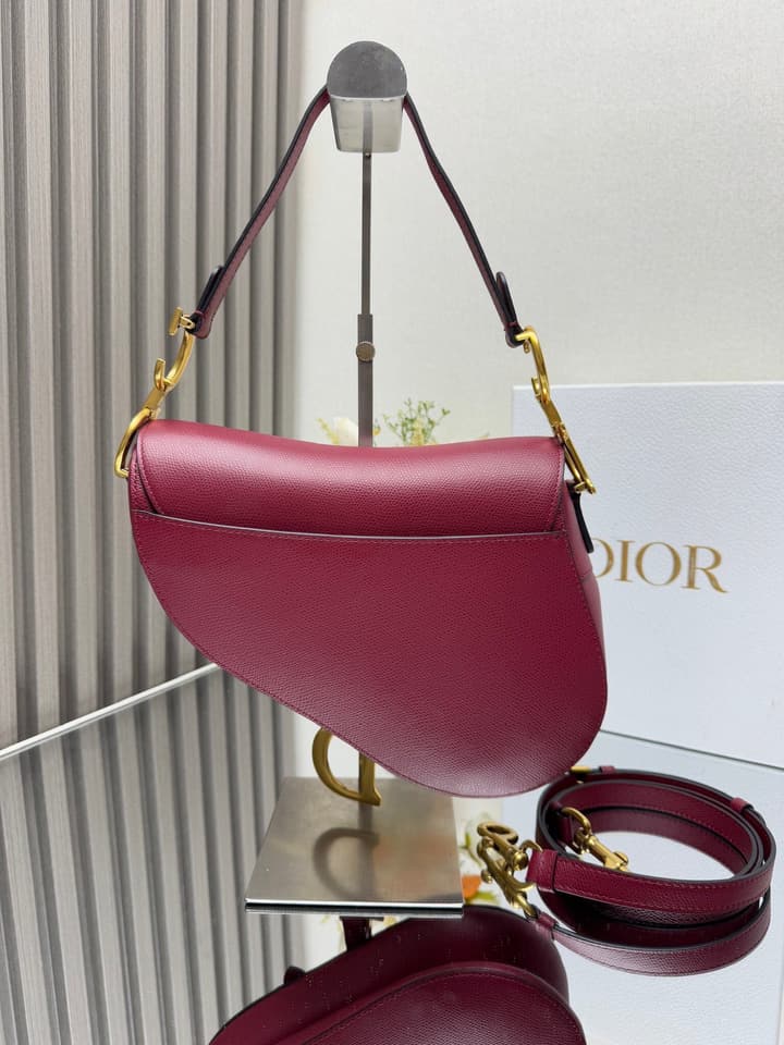 Dior Saddle Bag – Wine Red in Burgundy Red