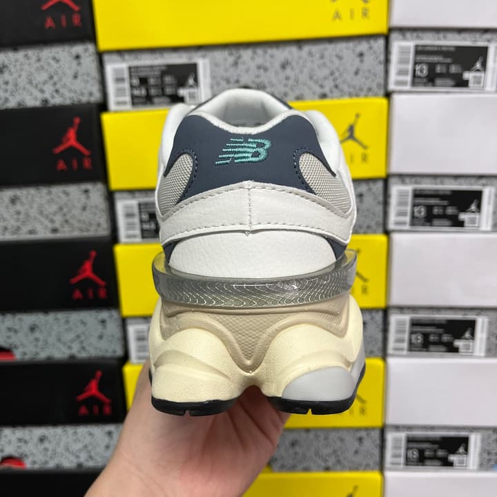 New Balance NB9060 Retro Running Shoes in Cream Teal