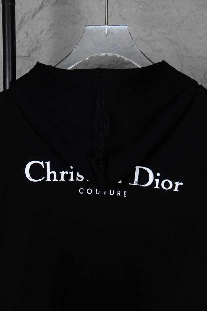 Dior Classic English Letter Hooded Sweatshirt in Black