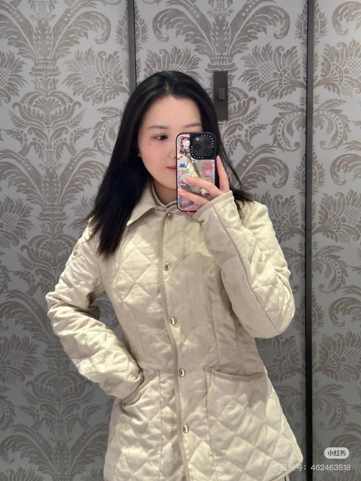 Moncler Quilted Padded Slim-Fit Jacket in Khaki