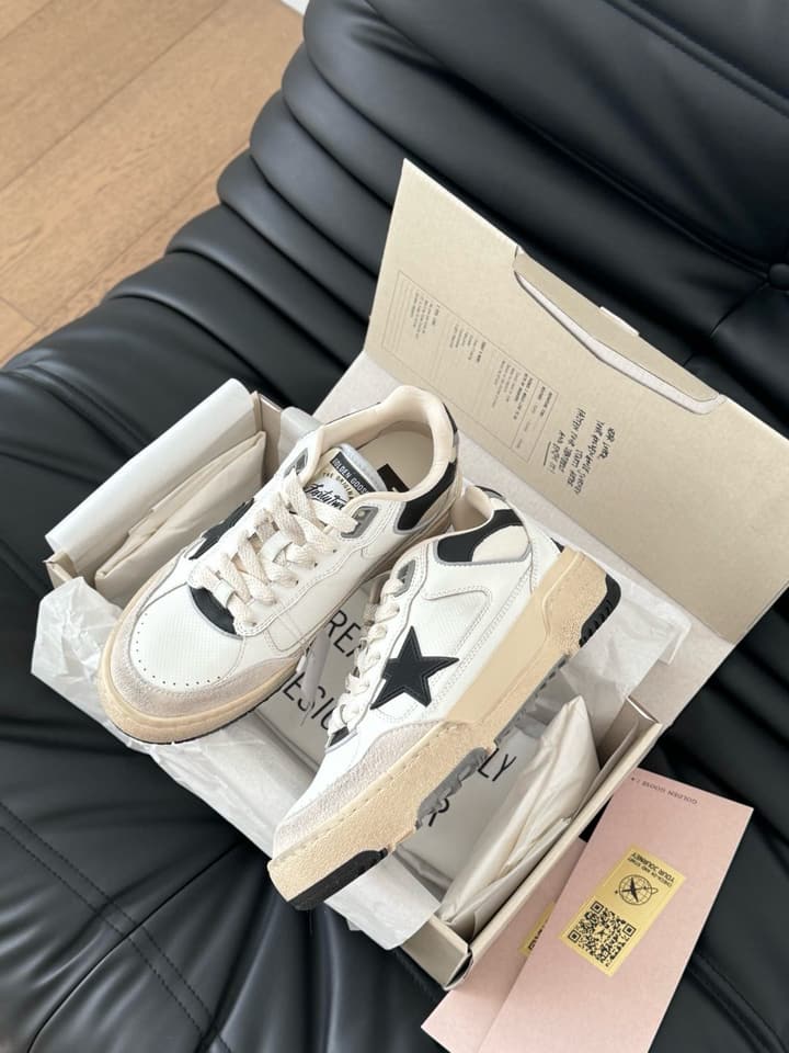 Golden Goose Graffiti Sneakers – 2024 Collection in Cream With Black Star