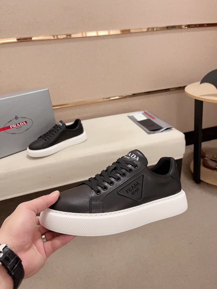 Prada Men's Air Cushion Sneakers in Dark Grey Monochromatic