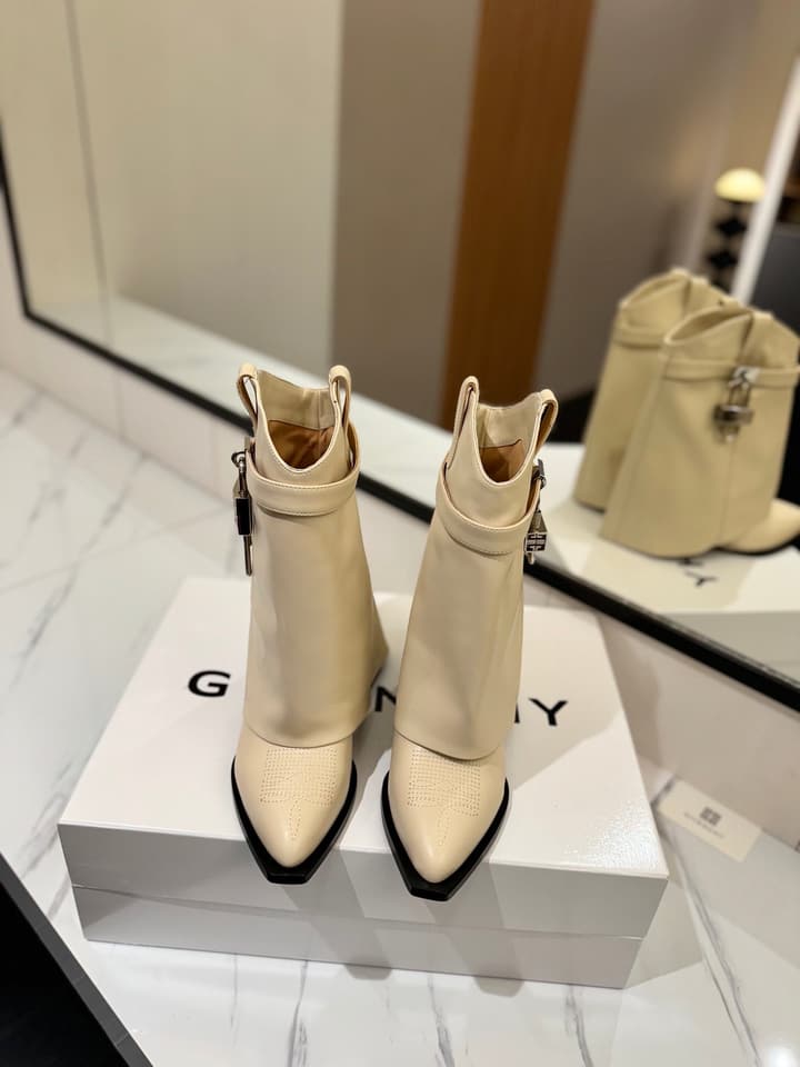 Givenchy High-Heel Embroidered Long Boots – 2024 SS in Black Leather