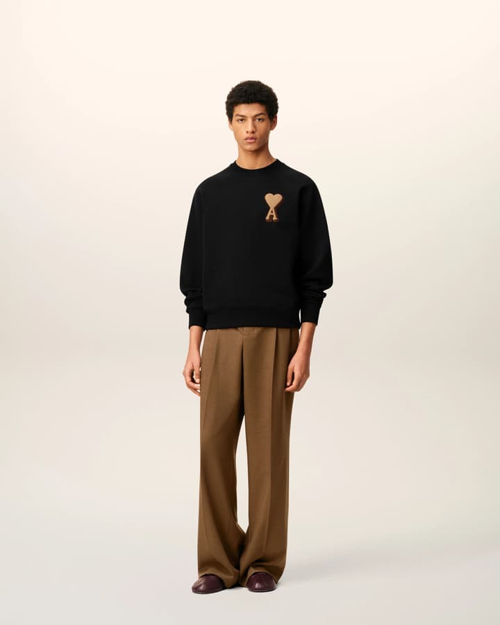 AMI Paris Terry Heart Boxy Sweatshirt – 25FW in Black Sweatshirt